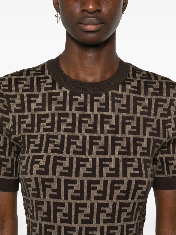 FENDI FF Knitted Top Brown FARFETCH IL