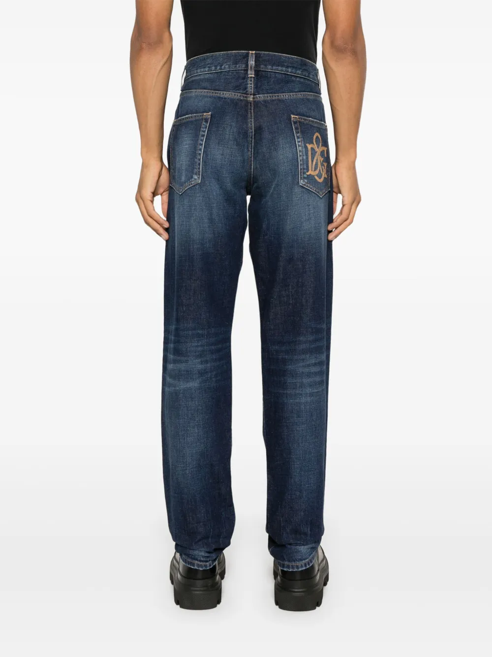 Dolce & Gabbana Jeans met geborduurd logo Blauw