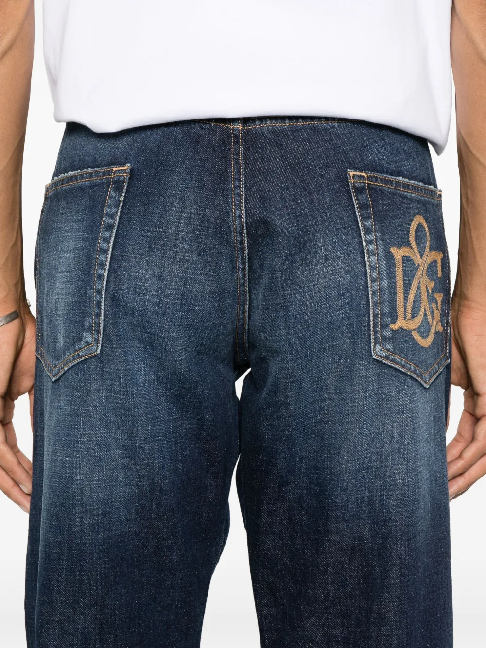 Dolce & Gabbana Jeans met geborduurd logo Blauw