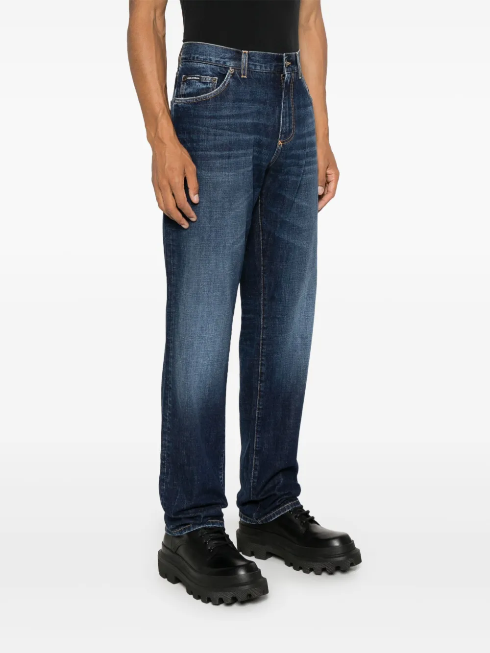 Dolce & Gabbana Jeans met geborduurd logo Blauw