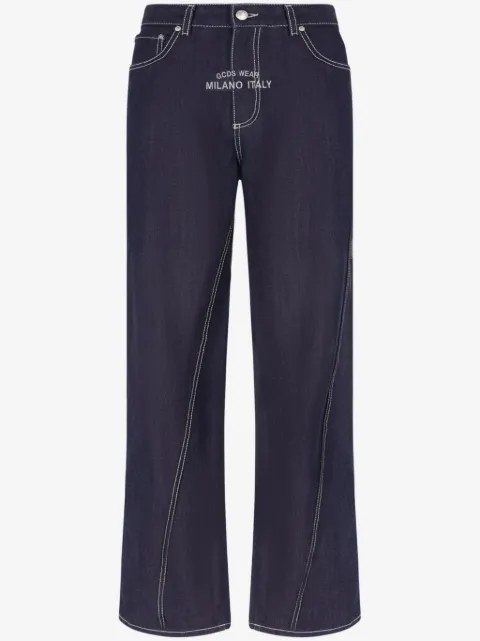 GCDS Raw wide-leg jeans