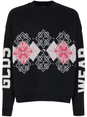 GCDS intarsia-knit wool-blend Jumper | Black | FARFETCH