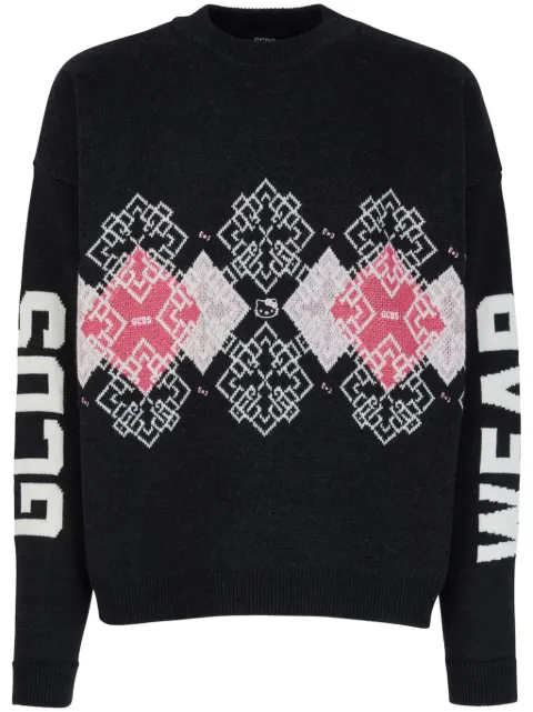 GCDS Hello Kitty-embellished knitted jumper
