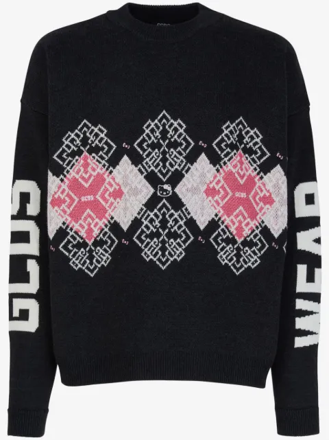 GCDS Hello Kitty-embellished knitted jumper