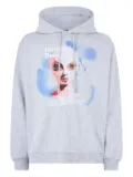 GCDS graphic-print cotton hoodie - Grey