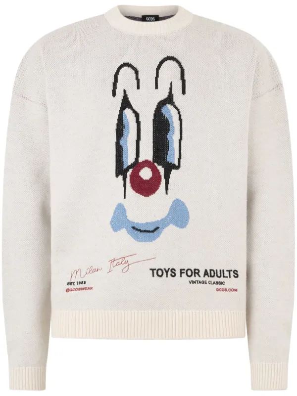GCDS Clown Sweater White FARFETCH BE