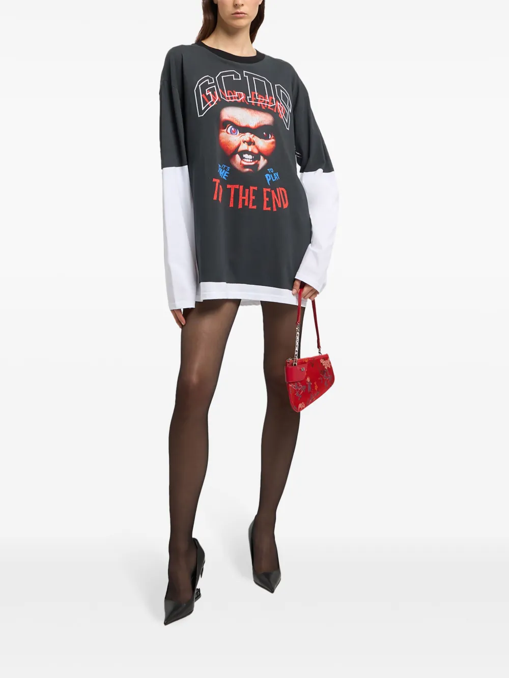GCDS Chunky T-shirt met lange mouwen Zwart