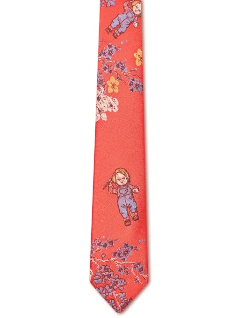 GCDS Gravata Chuncky com estampa jacquard