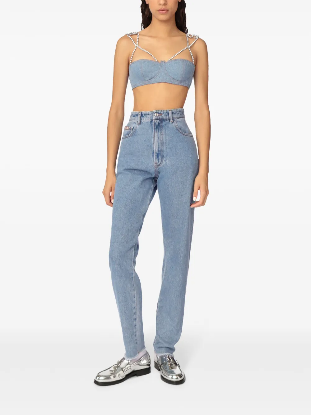 GCDS Chocker straight jeans Blauw