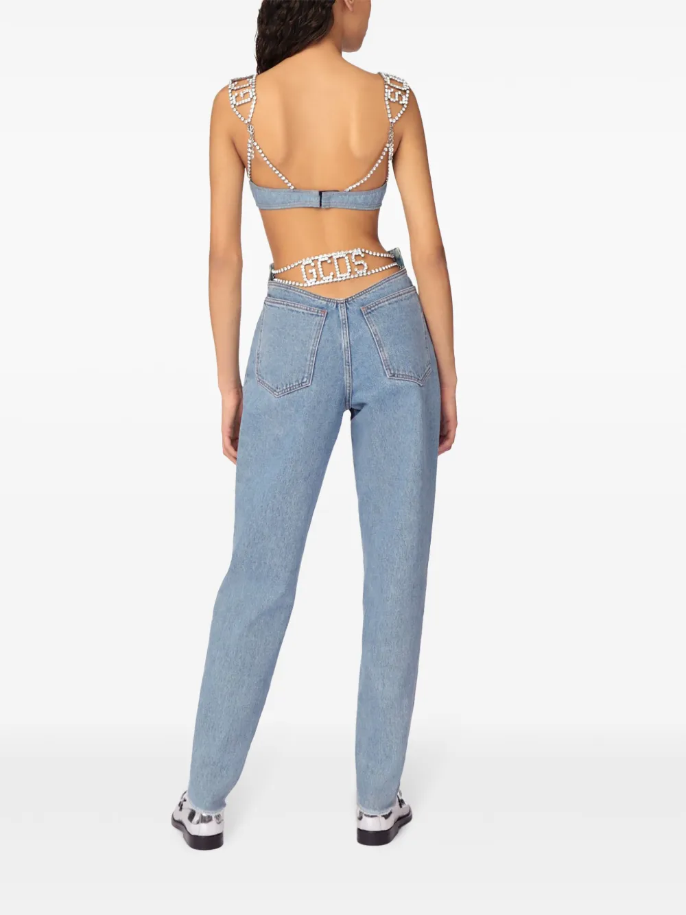 GCDS Chocker straight jeans Blauw