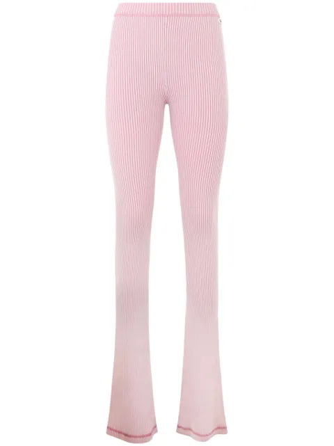GCDS ribbed knit flared trousers