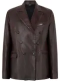 GCDS leather double-breasted blazer - Red
