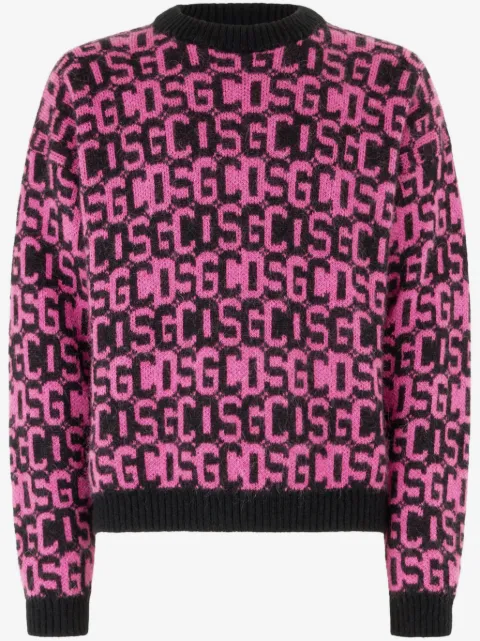 GCDS pull à logo en intarsia