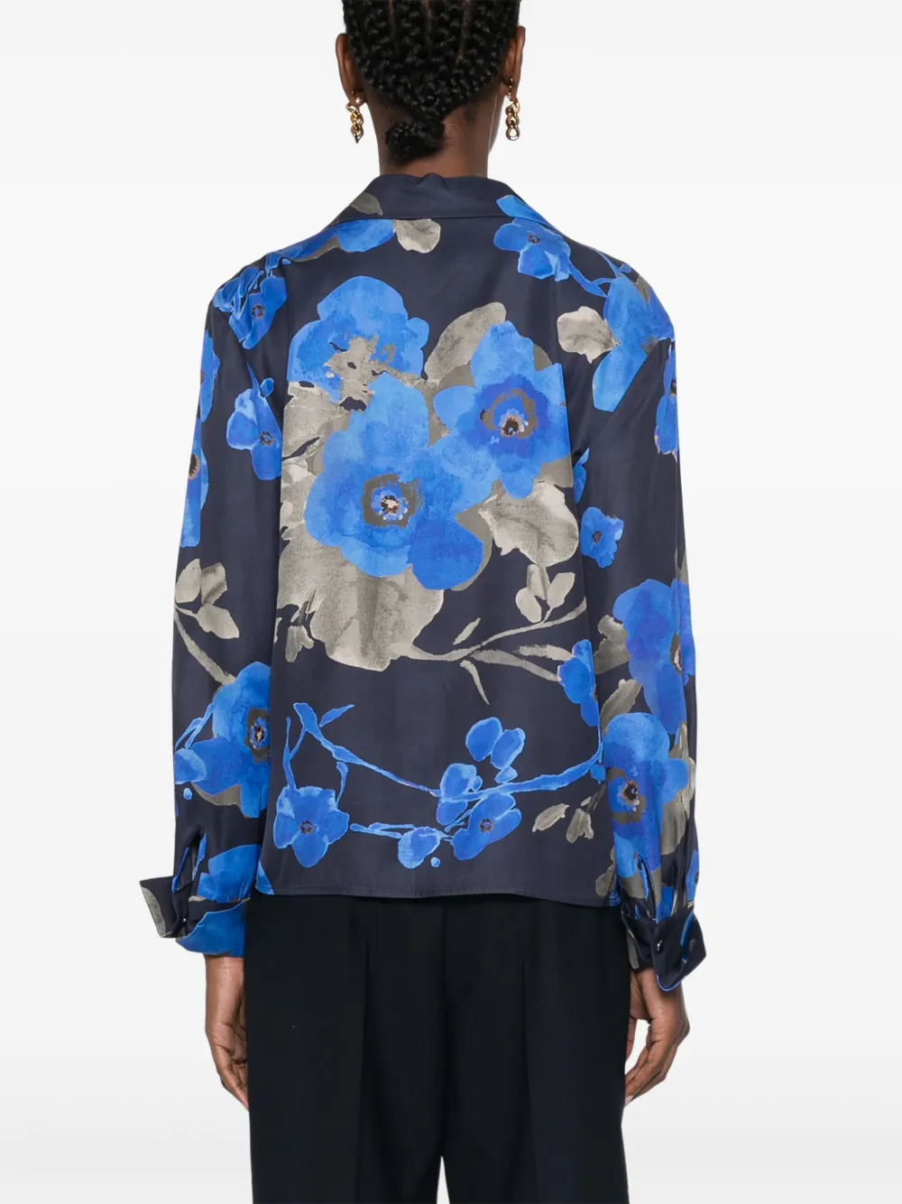 BOSS blouse met bloemenprint Blauw