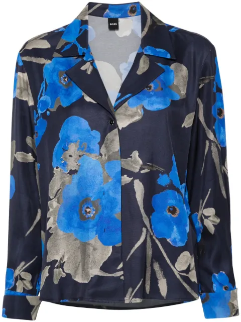 BOSS floral-print shirt