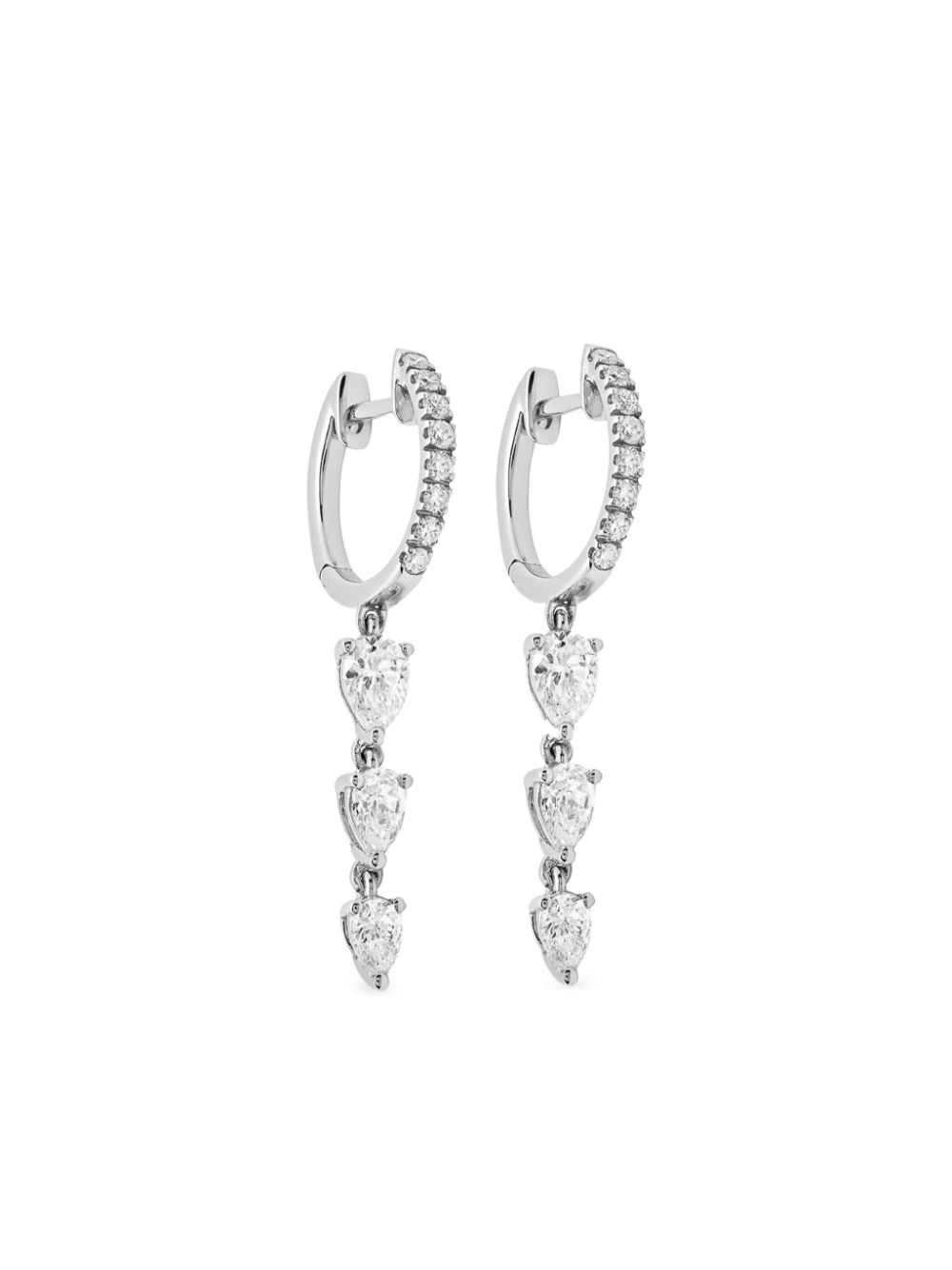 18kt white gold diamond hoop earrings