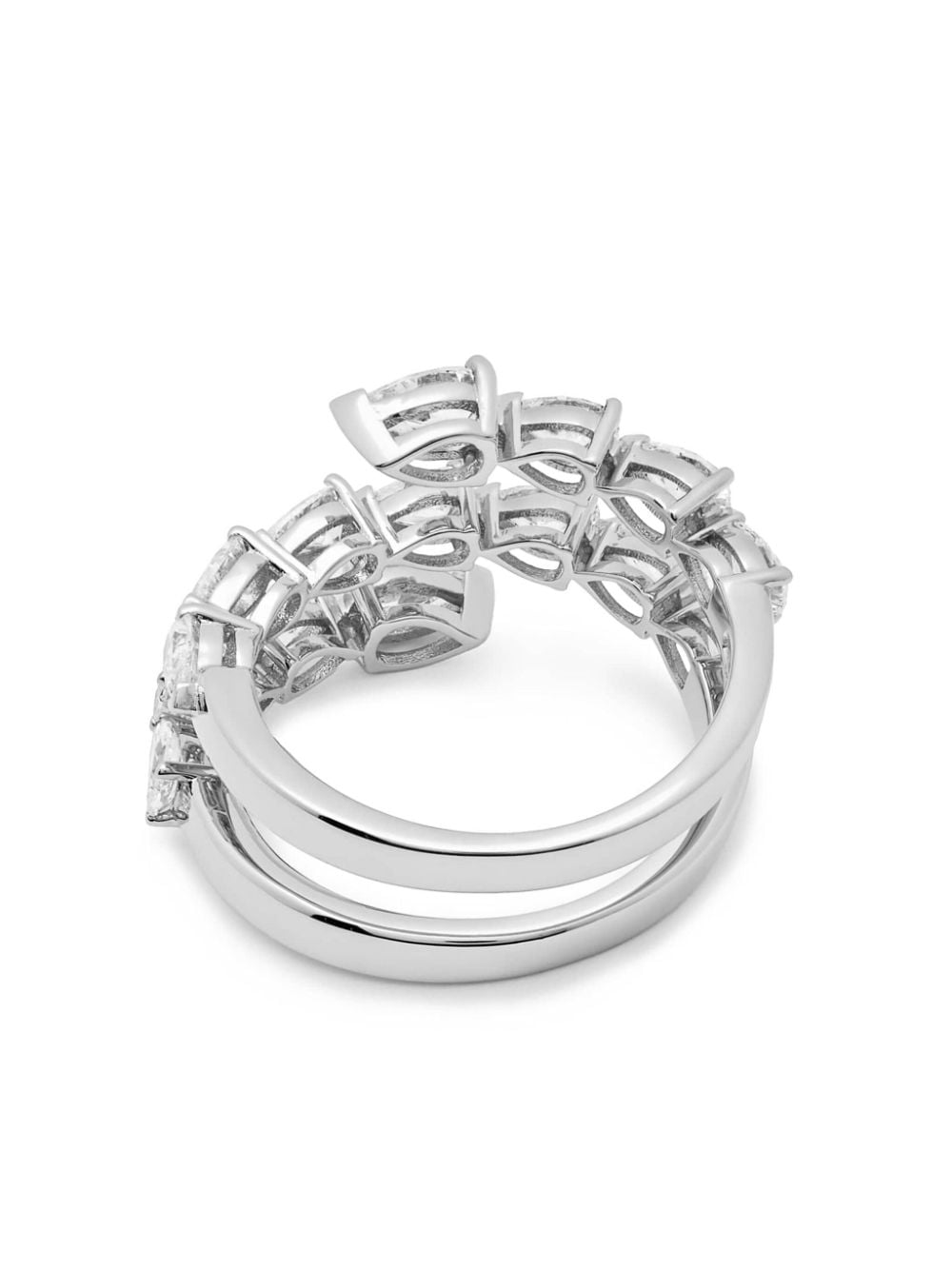 Shop Jewels Aficionado 18kt White Gold Twist Diamond Ring In Silver