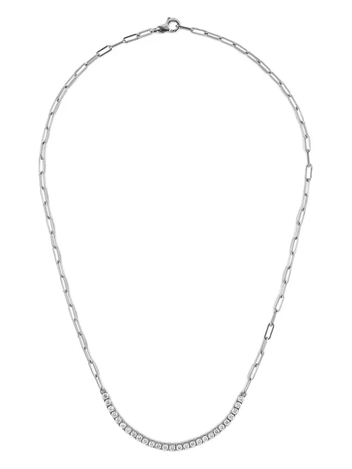 Collier en or blanc 18ct pavé de diamants - Jewels Aficionado - Modalova
