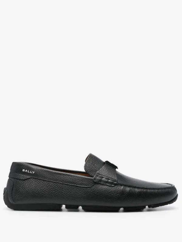 $825 NIB Bally Black Pebbled Leather Driver Loafers Moccasins Slip On 8(41)D Bally $825 NIB Bally Black Pebbled Leather Driver Loafers 8  main image 4