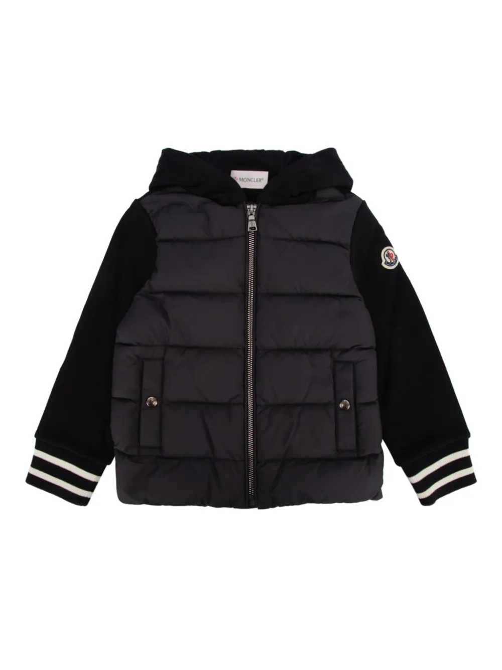 Moncler Enfant Jaqueta com aplicação de logo | Preto | Image 1