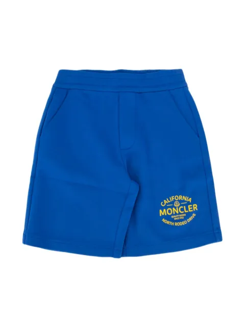 Moncler Enfant bermudas con logo estampado