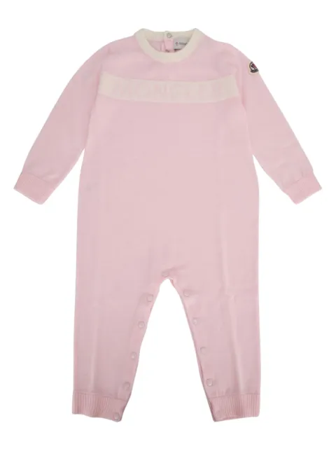 Moncler Enfant romper con logo en intarsia