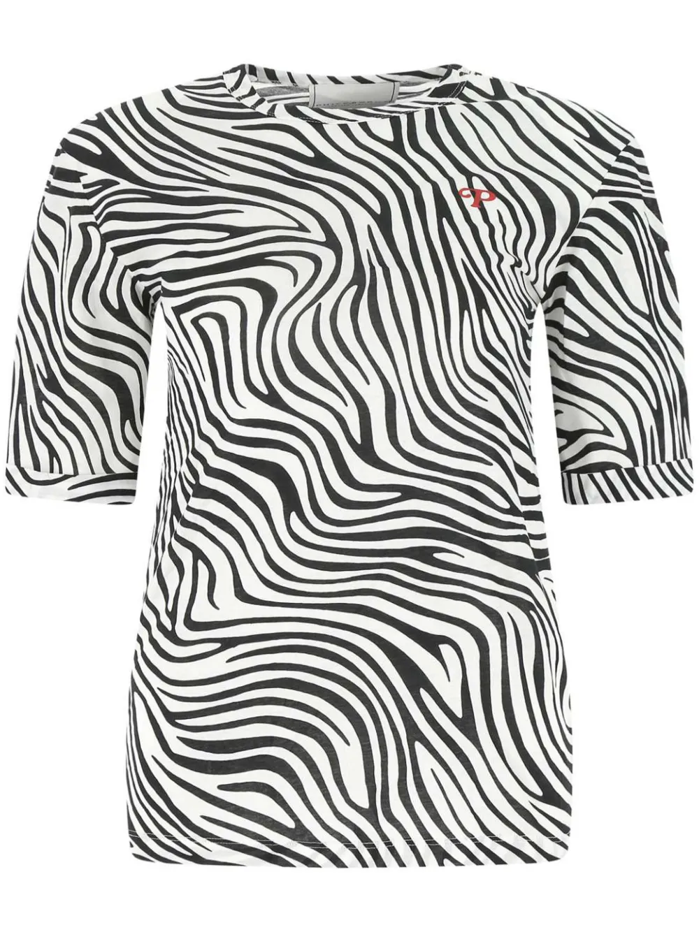 Philosophy Di Lorenzo Serafini Katoenen T-shirt met zebraprint Zwart