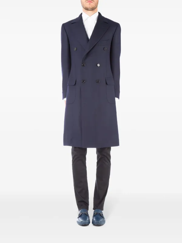 FACTORY　ファクトリー　足利　ウール ダブル コート ブルー Cesare Attolini ダブルコート | ブルー | FARFETCH JP