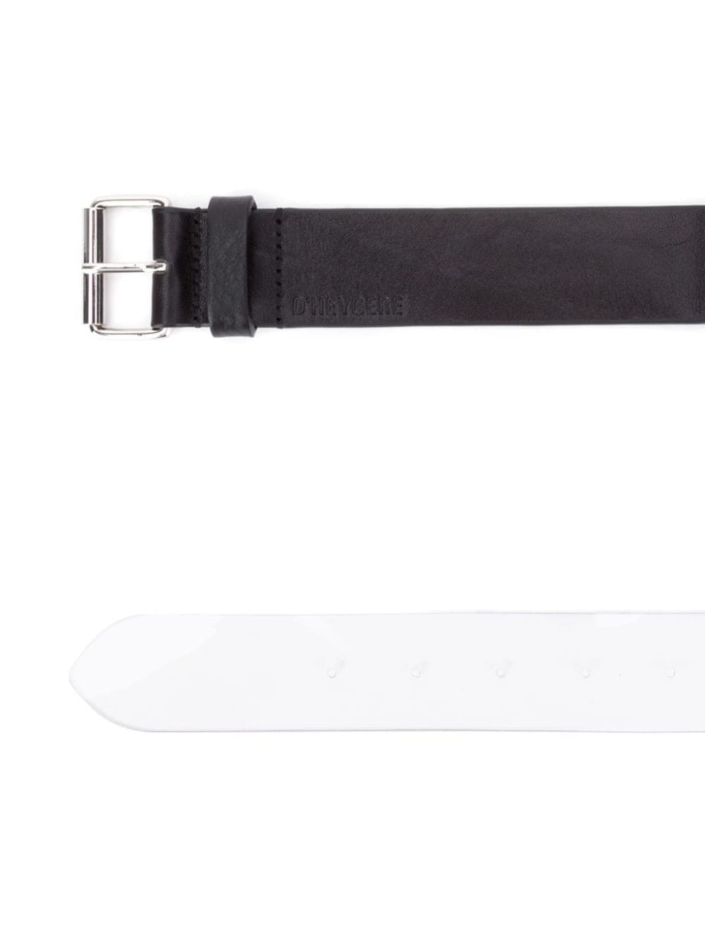 d'heygere clear-panel leather belt - Zwart