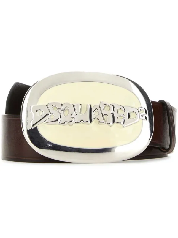 DSQUARED2 ロゴバックル レザーベルト | ブラウン | FARFETCH JP