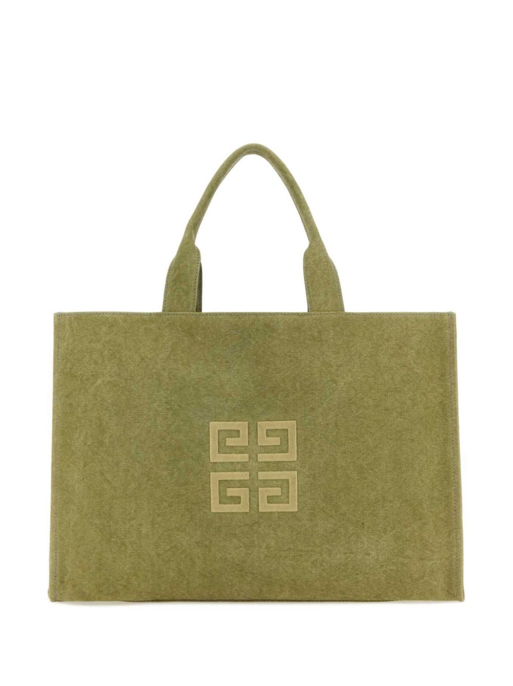 Givenchy logo-embroidered cotton tote bag - Groen