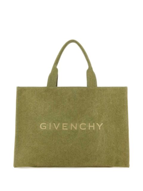 Givenchy logo-embroidered cotton tote bag Men