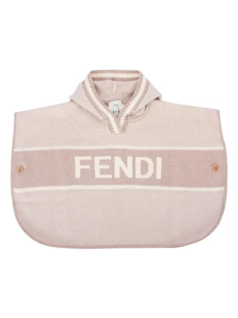 Fendi Kids Pelerine com logo jacquard
