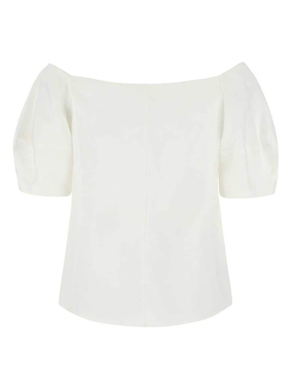 Chloé off-shoulder bustier linen top - Wit