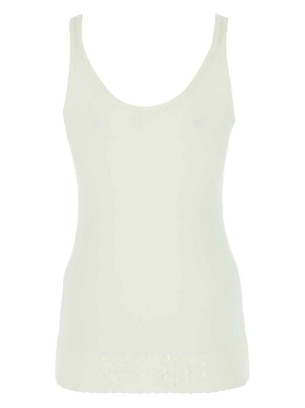 Chloé scoop-neck wool tank top - Wit