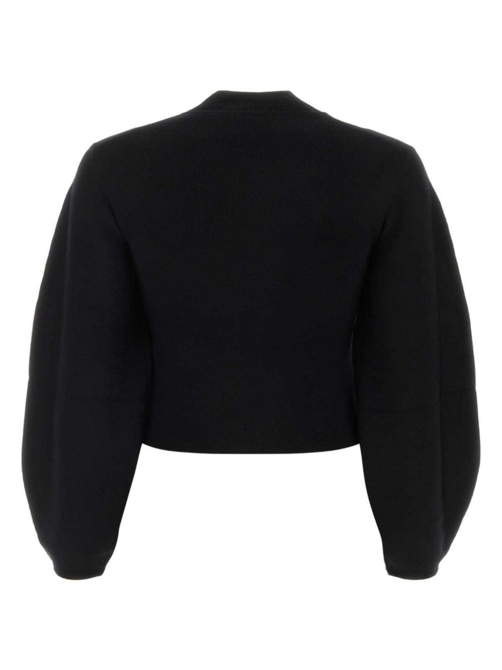 Shop Chloé Cropped Wool Sweater In Black