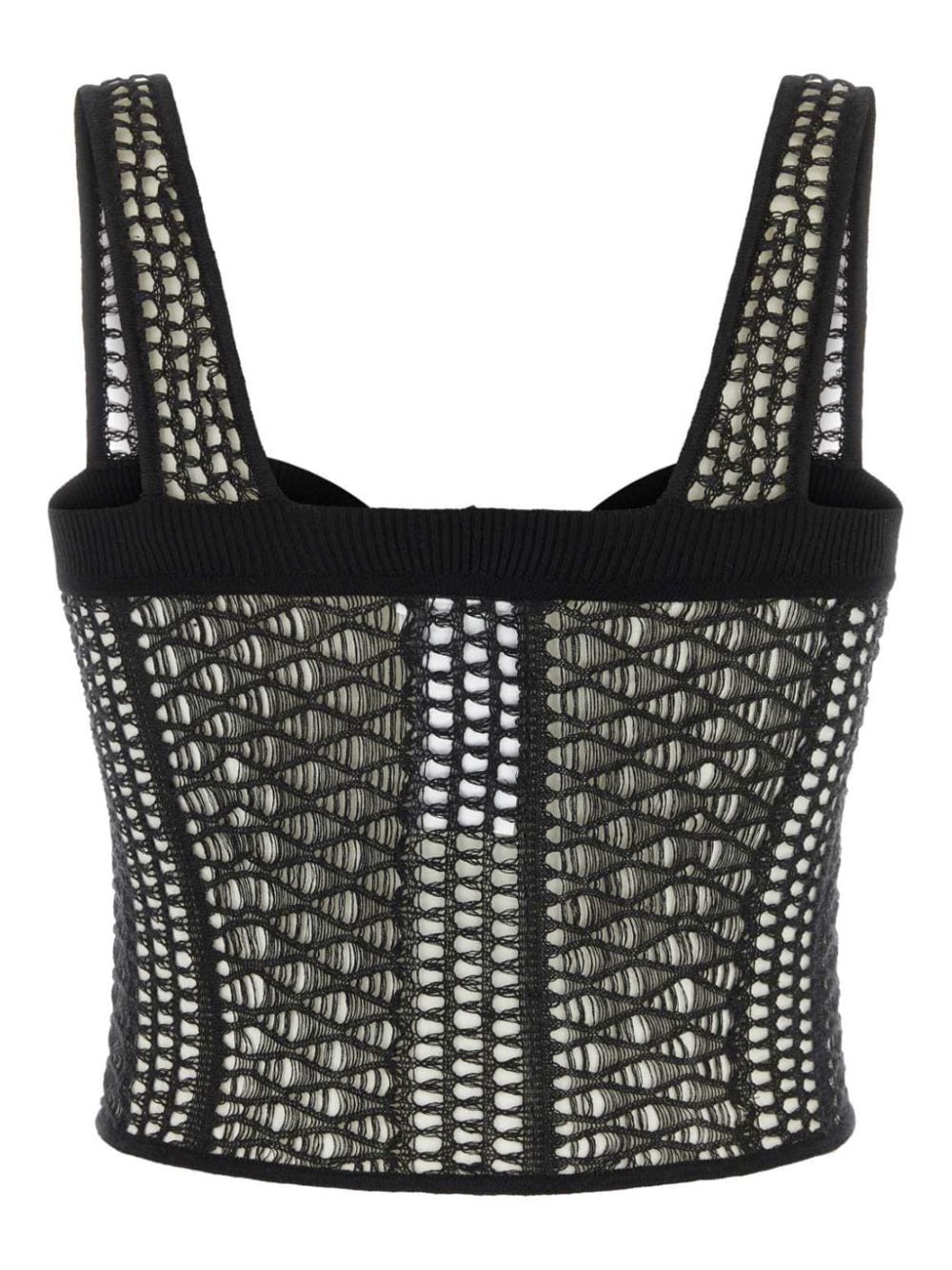 Chloé open-knit cropped bustier top - Zwart