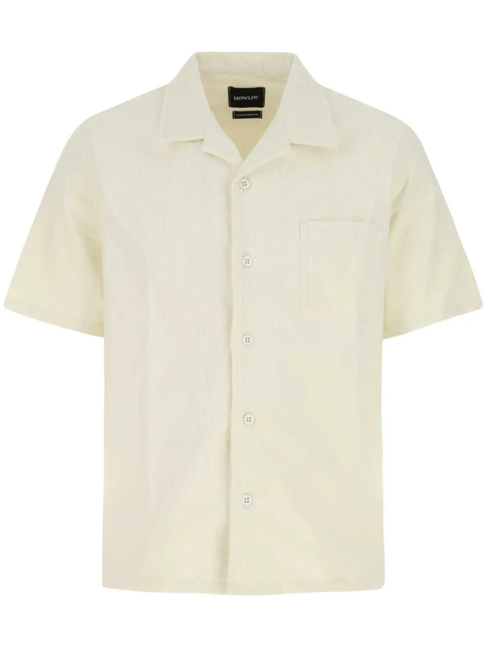 short-sleeve corduroy cotton shirt