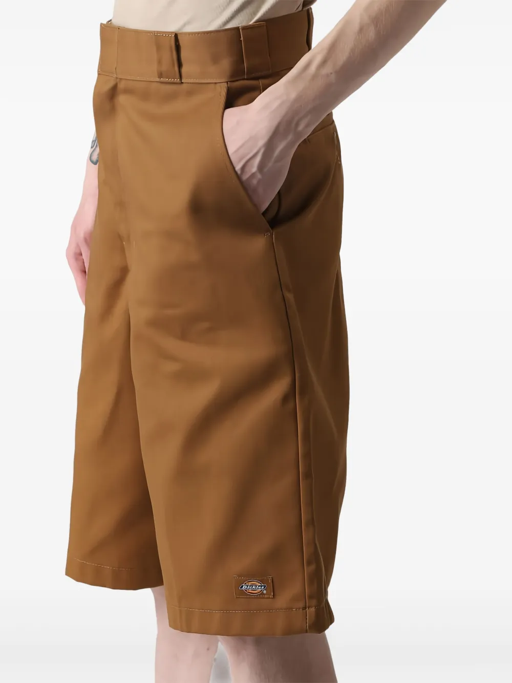 Dickies Logo-patch Bermuda Shorts In Brown