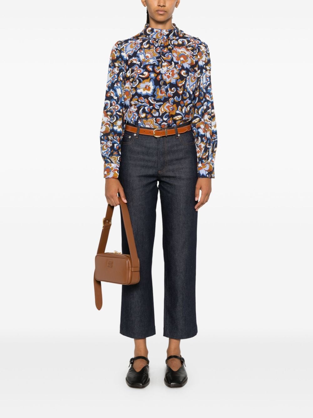 A.P.C. Shirt met bloemenprint - Blauw