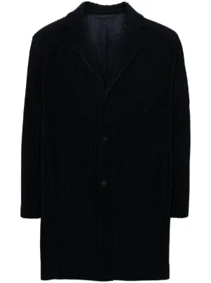 Homme Plissé Issey Miyake Blank Trench Coat | Black | FARFETCH