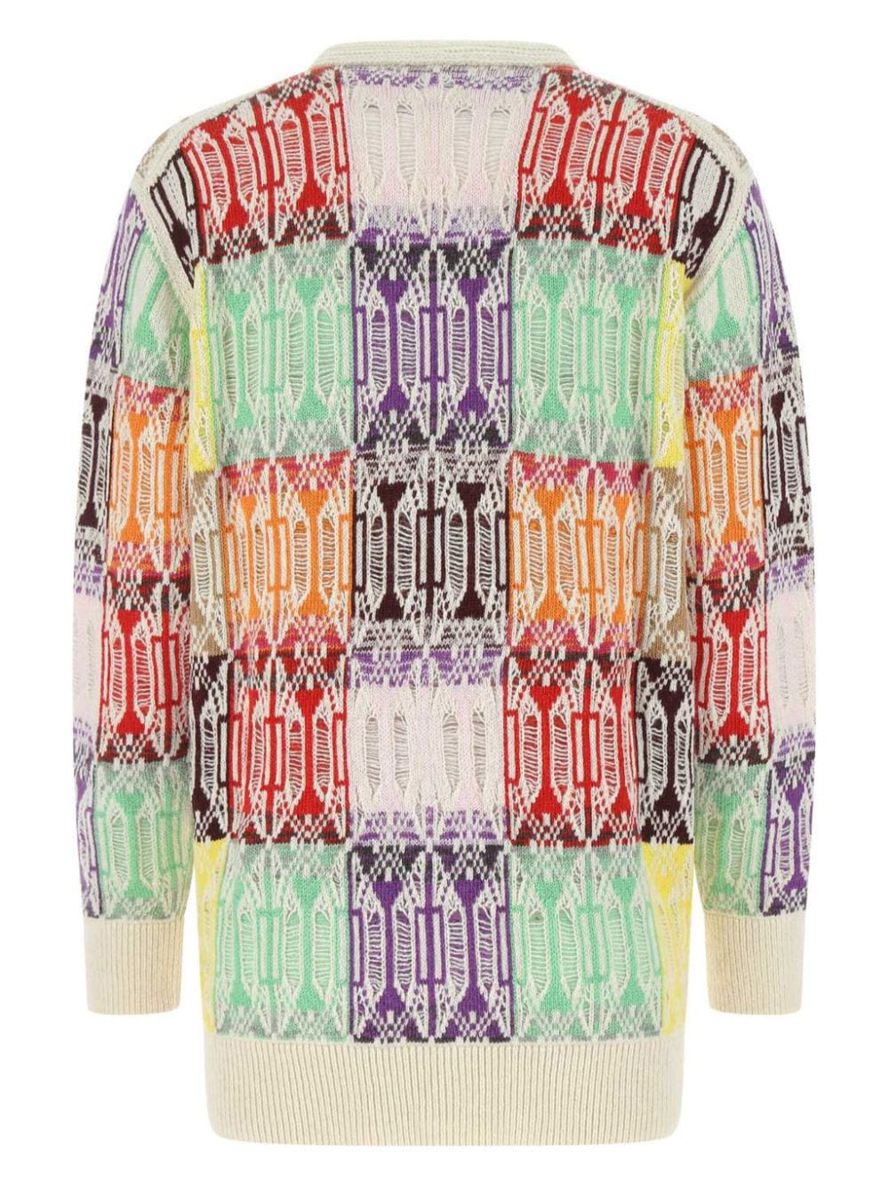 Chloé geometric-embroidered v-neck cardigan - Rood