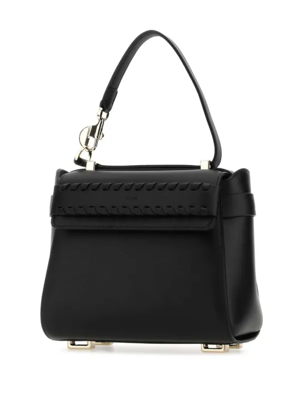 トートバッグ Chloe Biscuit leather Nacha handbag (CHC22WS122I91 26X) Chloé Small Nacha Tote Bag | Black | FARFETCH