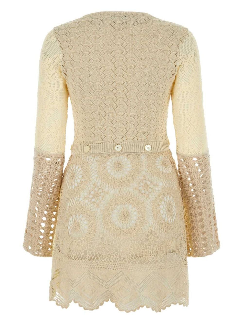 Marine Serre crochet-knit mini dress - Beige