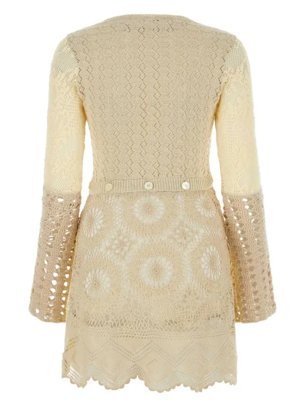 【関税&送料込】Marine Serre Regenerated Crochet Minidress Marine Serre Regenerated Scarves Silk Minidress | Blue