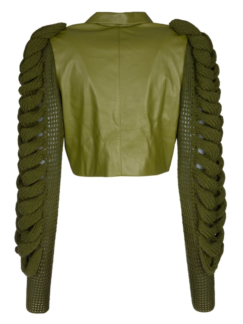 LIYA knitted-sleeve jacket - Groen