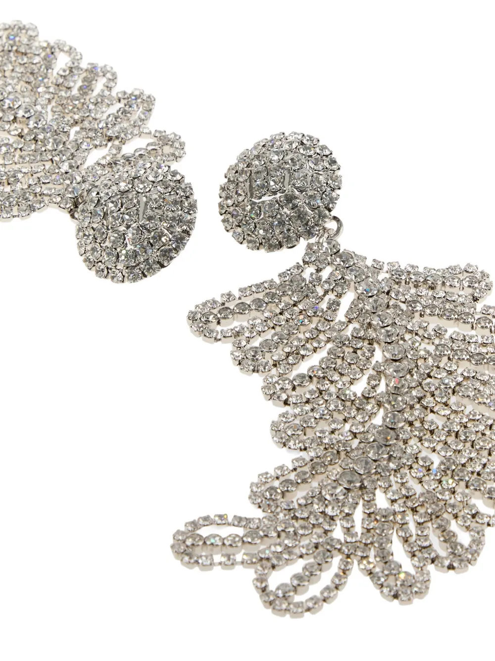 Alessandra Rich crystal-embellished feather earrings - Zilver