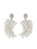 Alessandra Rich crystal-embellished feather earrings - Silver