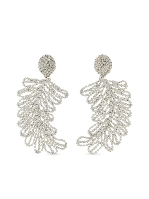 Alessandra Rich crystal-embellished feather earrings