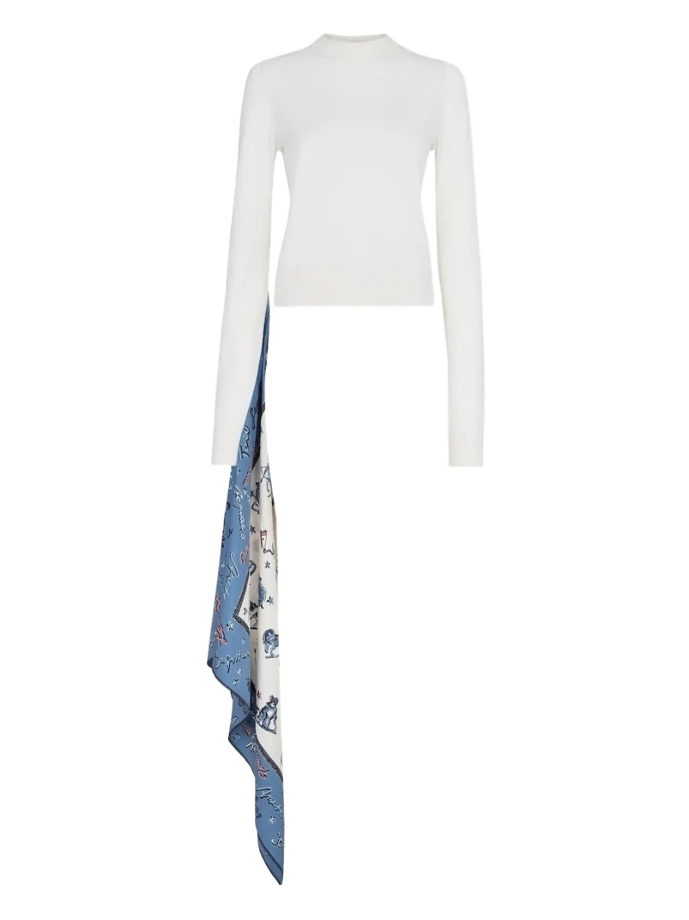 silk-panel wool jumper